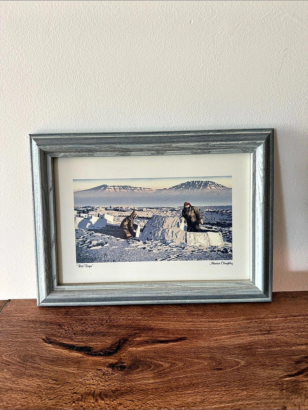Maurice Cloughley Red Toque Framed Blue & White Art Print